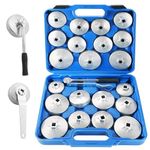 OKSTENCK 23pcs/Set Oil Filter Wrench Set Universal Car Garage Removal Cap Tool Loosen Tighten Cup Socket