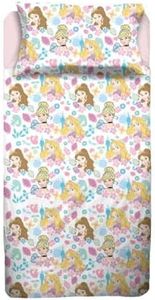Disney Princess Single Bed Linen Pure Cotton Flannel Bed Linen Top + Fitted Sheet + Pillowcase