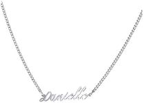 WIGERLON Custom Name Necklace Personalized Pendant 18k White Gold Plated for Women, Metal