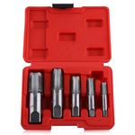 LEONTOOL 5-Piece NPT Pipe Tap Set 1/8", 1/4", 3/8", 1/2", 3/4" Thread Forming Tap, Gcr15 Steel NPT Tap Set for Accurate Threads, Assorted Plumbers Mechanics DIY Thread Cutting Tools with Storage Case