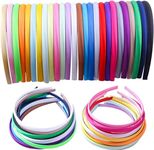 Candygirl 26pcs Satin Headbands for Girls DIY Alice Band for Baby Girls Headbands Colourful Ribbon Covered Head Band