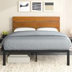 Zinus Full Bed Frame - Paul 14 Inch Platform Bed Frame with Wood Headboard, Durable Metal & Wood Construction with Wood Slat Support, Easy Assembly, No Box Spring Needed, Underbed Storage Space, Full Size