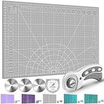 Miuzei Cutting Mat A3 with Rotary Cutter and Replacement Blades, 45mm Fabric Cutter Self-Healing Craft Mat 45 x 30,Quilting Kit, Cutter for Fabric Sewing Leather Paper