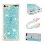 IMEIKONST Compatible with iPod Touch 7 Glitter Case, Liquid Sparkle Quicksand Clear Transparent Sequin Slim Girls Soft TPU Bumper Silicone Shockproof Cover for iPod Touch 6 / Touch 5. Star Blue YBW