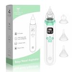 HEA Nasal Aspirator Baby Nose Suckers Electric Nose Suction for Baby Electric Nose Picker with 3 Silicone Tips, Mucus Removal for Newborns, Anti-Backflow Baby Nose Cleaner with 3 Suction Level