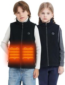 HEWINZE Kids Heated Vest,Fleece vest for Kids, Electric Heating Warming Vest with 5V Battery Pack.