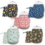 Little Pea Free Size Leak-Proof Cloth Diapers for 0-3 Years—5 Adjustable Diaper Covers, 5 Absorbent Pads, 5 Wet Bags (Fits 5-18kg), Washable, Rash-Free with 6-Hour Absorbency, Pack of 15