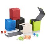 TCGUARD 5 Packs Card Deck Box for MTG Card Storage Box Holds 500 Plus Single Sleeved Cards, Microfiber Lining and Leather Card Box Compatible with Trading Card Games TCG, Yugioh Cards, etc. (5 Color)