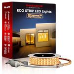 Shine Decor AC120V ECO LED Strip Lights 2800K Warm White, Cold-Resistant Waterproof Connectable Rope Light, 310 LMNs/M Bright Lighting Strips 16.4FT Dimmable Cuttable for Indoor Outdoor ETL Listed