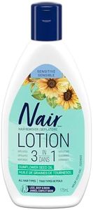 Nair 3-In-1 Hair Removal Lotion for Sensitive Skin with Sunflower Seed Oil, 175-ml