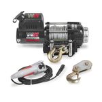 Warrior Ninja 3500lb 12v Electric Winch - Wired Hand Control, High Power Motor - Heavy Duty Contacts, Steel Planetary Gearing, Steel Drum, Watertight Socket, Chip Resistant Paint - Steel Rope