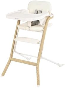 Unilove Grow with Me 2-in-1 Baby High Chair – Adjustable Toddler Chair with Baby Set, Removable Harness, One-Hand Seat & Footrest Adjustment, for Ages 6-60 Months - Vanilla White