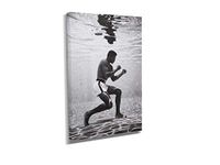 Muhammad Ali Under Water - Canvas Wall Art Framed Print - Various Sizes (24in x 36in Gallery Wrapped)