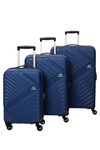 American Tourister Kamiliant Polypropylene Cabin & Check-in Luggage (55+68+79 cm) - Spinner Hard Trolley Hard Sided Set of 3 Pieces - Blue