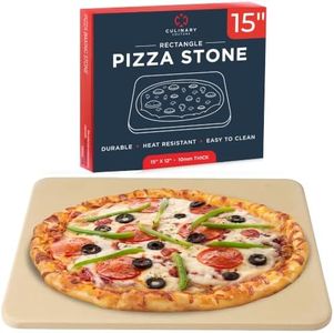 Large Pizza Stone for Oven – 15 x 12 inch Rectangular Pizza Stone for Grill, Even Heating for Perfect Crispy Crusts! Crack Resistant and Easy to Clean, Pizza Making Accessories