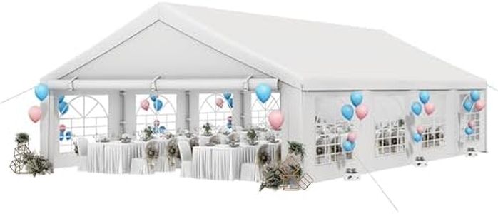 YITAHOME 20x30FT Party Tent Heavy Duty Wedding Event Shelters PVC Upgraded Galvanized Ripple Canopy with Large Roof Removable Sidewalls & 3 Storage Bags 600D Oxford Commercial, White