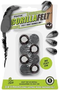 GorillaFelt CB240 Chair Leg Floor Protectors/Felt Glides (Set of 8) Tap On Felt Furniture Pads Guaranteed to Stay On, 3/4 Inch Round Sliders
