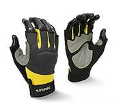 STANLEY SY640L Fingerless Performance Glove, Gray/Black/Yellow