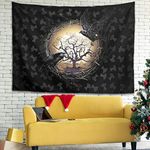 Firelife Viking Raven Tapestry Wall Hanging Towel Wall Hanging Tapestry Beautiful Wall Decoration for Bedroom Living Room Beach Towel Yoga Mat, Black , 100 x 150 cm