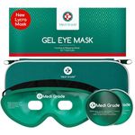 Medi Grade Cooling Eye Mask for Puffy Eyes with Cold Pads and Insulated Thermo-Bag - Ice Cold Gel Eye Mask for Morning/Night Skincare Routine and Reducing Dark Circles - Soft Cooling