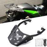 Compatible with Kawasaki Z650 2019-2024 Motorcycle Rear Luggage Rack Cargo Carrier Bracket with 2Pcs Reflective Cargo Net Rear Tail Storage Rack Extended Seat Shelf Accessories