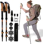 Pike Trail Trekking Poles - Lightweight Carbon Fiber Collapsible Sticks for Walking and Hiking - for Men and Women - Adjustable Height and Retractable Design - Carry Bag and Attachments Included