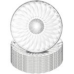 Hiceeden Set of 12 Crystal Glass Salad Plate, 8 Inch Round Clear Dessert Plates Restaurant Serving Party Plates for Fruits, Snacks