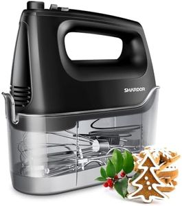 SHARDOR Hand Mixer Electric Whisk, 400W All-Pure Copper Hand Whisk,6 Speed & Turbo Mixer Electric Handheld, Snap-On Storage Case,5 Stainless Steel Accessories for Kitchen Baking,Black