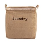 HOKIPO® Laundry Basket 54-Litre Natural Moisture-Resistant Jute Laundry Hamper with Handle