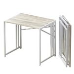 Lutown-Teen Small Folding Desk 83 cm, No Assembly Required Small Office Desk, Writing Gaming Computer Camping Desk, Beige