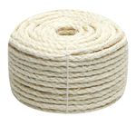 White Sisal Rope 1/4 Inch by 164-Feet for Cat Scratching Post Tree Tower Replacement Repair and Replace, DIY Hemp Twine for Kittens Shelves Furniture Window Bed Climbing Scratch Carpet, 6mm by 50m