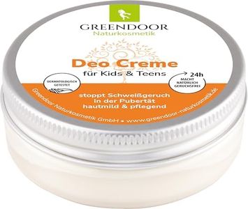 Greendoor Naturkosmetik Déodorant crème pour enfants et adolescents 50 ml, végétalien, arrête les odeurs de transpiration pendant la puberté, doux et nourrissant, sans sels d'aluminium et sans alcool