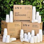 HOT BARGAINS, 1000 X 7oz Single Wall White Paper Cups for Hot & Cold Drinks Paper Cups Perfect for Your Home, Café, Work, Parties or Outdoors.