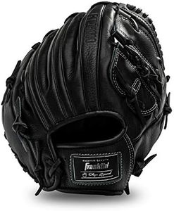 Franklin Sports Baseball Fielding Glove - Men's Adult/Youth Baseball Glove - CTZ5000 Black Cowhide Infield Glove - 12" Basket Web Infielders, Pitchers, Black Chrome (22415)