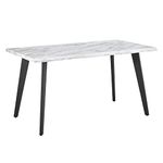 TUKAILAi Dining Table 140cm Marble Effect MDF Rectangular Kitchen Table with Heavy Duty Metal legs Modern Wooden Dinner Table for 4-6 Person Dining Room Restaurant Apartments