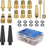 flintronic 25 Pack Bicycle Valve Adapter Kit Bicycle Pump Adapter with Ball Pump/Air Pump/Compressor Adapter Bicycle Valve Adapter Tire Valve Cap, DV SV AV Bicycle Valve Adapter