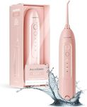 AquaSonic Icon Water Flosser for Teeth – Cordless Rechargeable Oral Irrigator – Waterproof, Portable Dental Cleaning with Jet Tip – Braces Home Travel - Blush