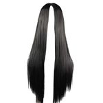 75cm Long Straight Hair Black No Bangs Heat Resistant Cosplay/Party Full Wigs