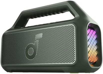 Soundcore Boom 2 By Anker, Outdoor Speaker, 80W, Subwoofer, BassUp 2.0, 24H Playtime, IPX7 Waterproof, Floatable, RGB Lights, USB-C, Custom EQ, Bluetooth 5.3, Portable for Camping and Beach - Green