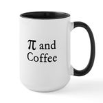 CafePress Pi and Coffee Large Mug 15 oz (444 ml) Ceramic Coffee Mug