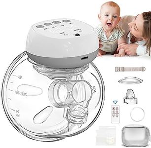 Wearable Breast Pump Hands Free Breast Pump 12 Levels 3 Modes Portable Electric Breast Pump w/Remote Control,140°Soft Silicone,LCD,1200mAh Battery,Low Noise Leak-Proof Painless Breastfeeding