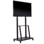 UNHO Mobile TV Stand on Wheels: Heavy Duty TV Trolley for 32-80 inch LCD LED OLED Flat TVs Rolling TV Floor Stand with 2 Tier Metal Shelf Height Adjustable Holds up to 65kg Max VESA 600x400mm