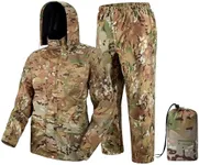 Fousam Rain Suit, Rain Gear for Men Waterproof, Camo Rain Jacket, Lightweight Rain Coat for Fishing, Hunting, Motorcycling, Hiking, Traveling, L