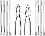 Lobster Crackers and Picks Set, 10-Piece Crab Leg Cracker Tools - Stainless Steel Seafood Crackers & Forks Nut Cracker Set - Dishwasher Safe
