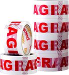 Packatape | 6 Rolls Fragile Tape 48mm x 66m | Ideal as Fragile Tape Roll, Packing Tape, Packaging Tape, Tape Pack, Heavy Duty Tape, Packing Tape for Moving House, Box Tape, Tape Strong, Shipping Tape