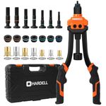 HARDELL Rivet Nut Tool, 14" Rivnut Tool with 100 Pcs Rivet Nuts and 7 Metric & Inch Mandrels M6 M8 M10, 1/4-20, 5/16-18, 3/8-16, 10-24 and Rugged Carrying Case