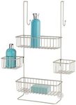 InterDesign Metalo Bathroom Over Door Shower Caddy for Shampoo, Conditioner, Soap - Satin