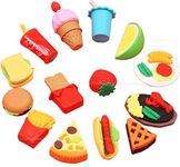 FunBlast Eraser for Kids – Fruit, Fast Food & Ice-cream Theme Erasers Set for Kids, Eraser Set for Return Gift, Stationary Set for Kids, Rubber Eraser for Kids, Stationary Set for Kids (14 Pcs)