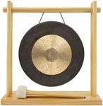 8" to 10" Gongs on My Little Pagoda Gong Stand - 10" Dark Star. Includes Stand, Mallet, & Your Choice of Gong/Perfect Desktop Gong/Sound Healing & Meditation/Bronze Gong/Wooden Stand