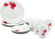 Safdie & Co. HK01927 Set-16Pcs Set, Dinner P 10.5", Salad P 7.5", Bowls 7", Mugs 360ml, White